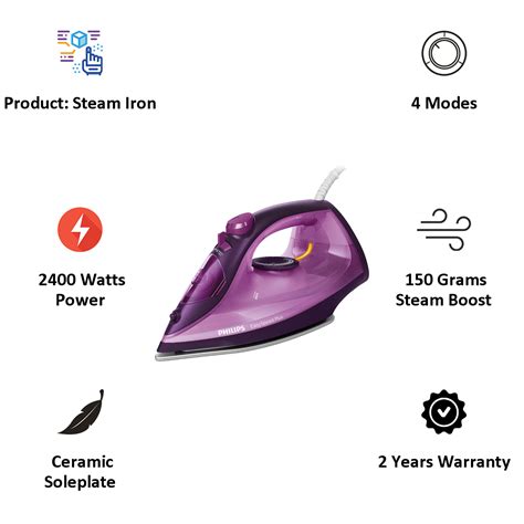 Buy Philips Easyspeed Plus Watts Ml Steam Iron Durable Ceramic