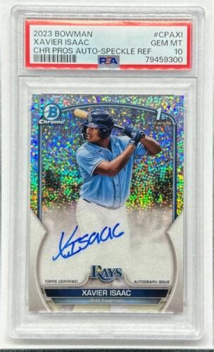 2023 Bowman Xavier Isaac 1st Chrome Speckle Refractor Auto 173 299 PSA