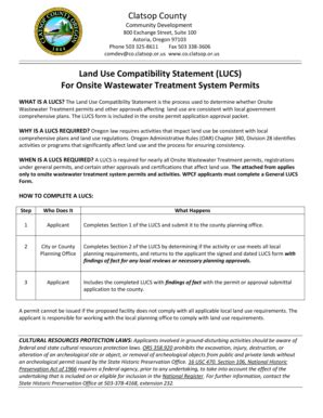 Fillable Online Co Clatsop Or Land Use Compatibility Statement LUCS For