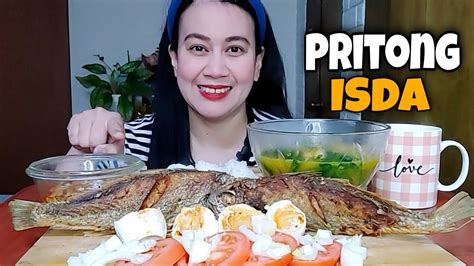 PRITONG ISDA GINISANG KALABASA SALTED EGG MUKBANG MUKBANG