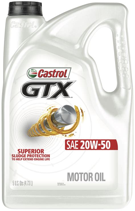 Castrol GTX 20W 50 Conventional Motor Oil 5 Quarts Walmart