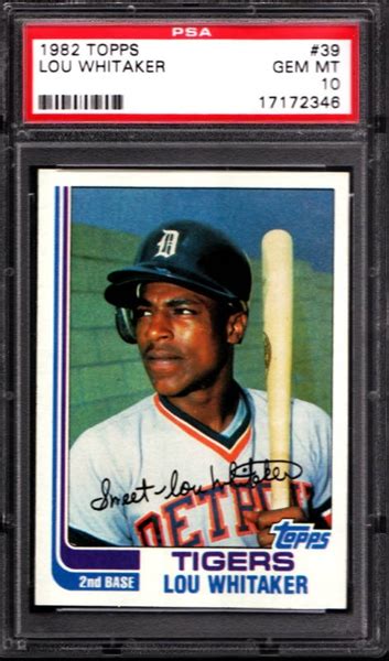 Baseball Lou Whitaker Basic Topps Set Cj Cardboard Trust The Sweet