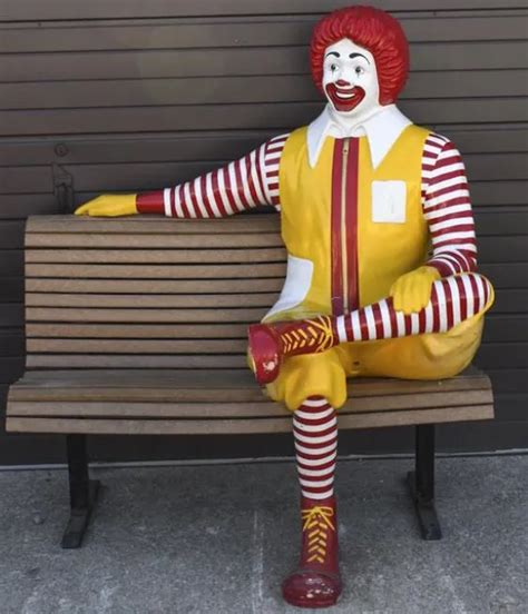 Life Size Ronald Mcdonald Statue Sitting On Bench Ronald Mcdonald