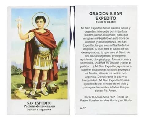 Estampas San Expedito Santoral X 1000 Unidades Con Oración Envío gratis