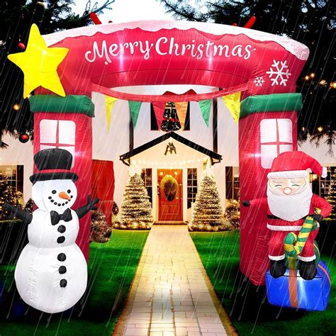 8ft Christmas Inflatables Archway Merry Christmas Candy Cane Santa