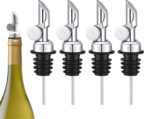 Amazon Weighted Stainless Steel Liquor Bottle Pourers Auto Flip