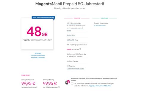 Telekom Prepaid Jahrespaket für wen lohnt sich der Jahrestarif