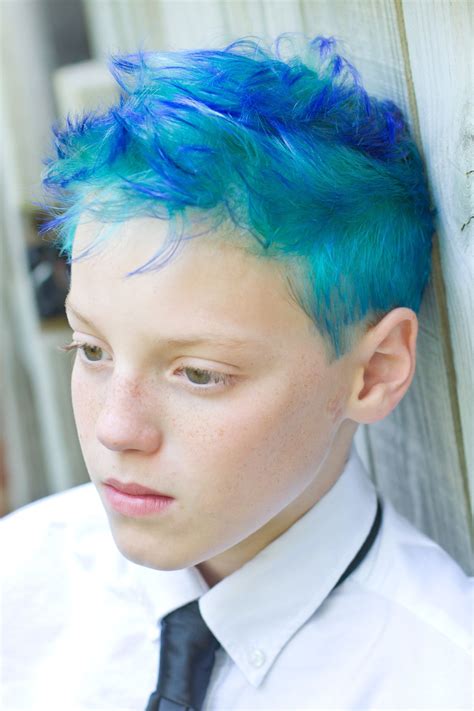 Lovelydyedlocks Boys Colored Hair Sky Blue Hair Men Hair Color