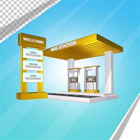 Premium PSD | Gas station gold color with board price mockup background ...