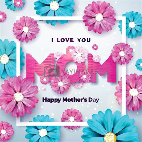 Royalty Free Vector Happy Mothers Day Greeting Card Design With