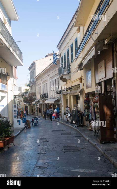 Shopping in the Narrow streets, Plaka, Athens, Greece Stock Photo - Alamy