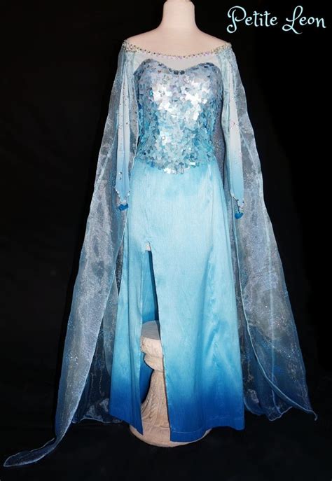 Frozen Elsa Cosplay Snow Queen Costume Aqua Sequins Snow Queen