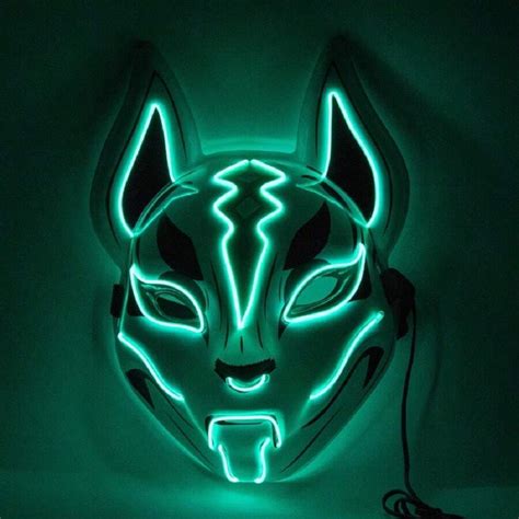 Masque Lumineux Renard Led Pour F Te D Halloween Accessoires De Bar