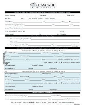 Fillable Online Patient Information Please Complete This Section