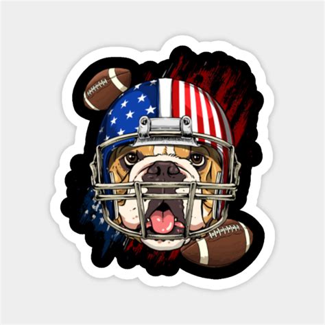 American Bulldog Football Helmet USA Flag Game Day Dog Lover - American ...