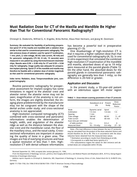 Pdf Must Radiation Dose For Ct Of The Maxilla And Mandible Be Higher