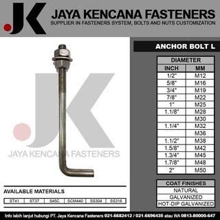 Jual Anchor Bolt L Angkur L M X Mm Shopee Indonesia