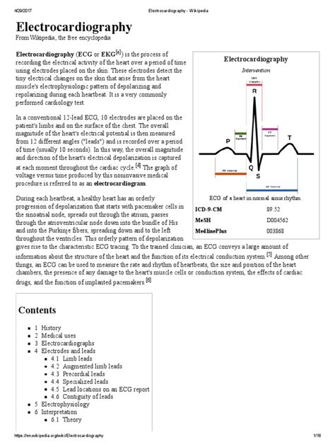 Electrocardiography Wikipedia Electrocardiography Cardiac Arrhythmia