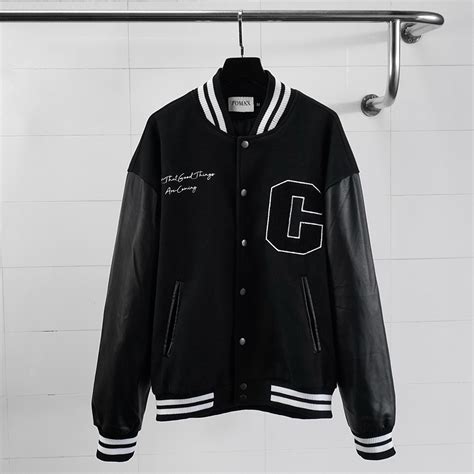 XẢ KHO Áo khoác varsity bomber jacket nam nữ FOMAX chữ C thêu xù