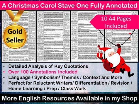 A Christmas Carol Stave One Fully Annotated Teaching Resources