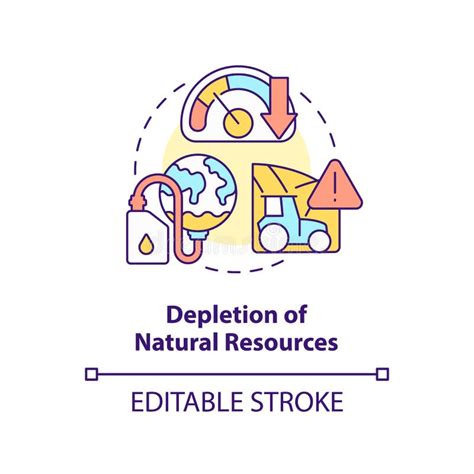 Depletion of Natural Resources Concept Icon Stock Vector - Illustration ...