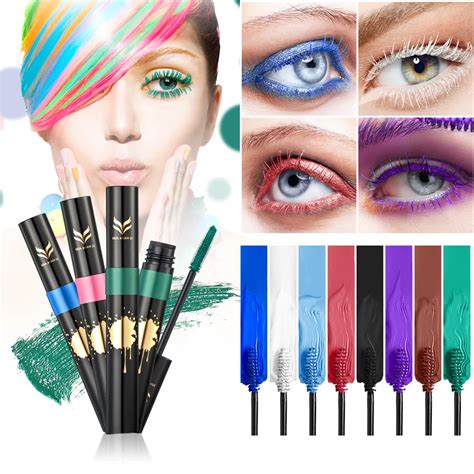 HUAMIANLI Brand 3D Curling Waterproof Color Mascara Cosmetics Eye ...