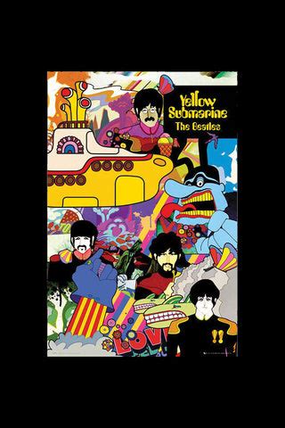 Beatles Yellow Submarine Poster - Colorful Artwork for Beatlemania Fans