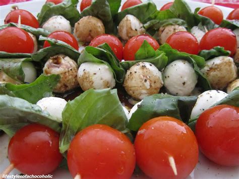 Tomato Mozzarella Skewers - Confessions of a Baking Queen