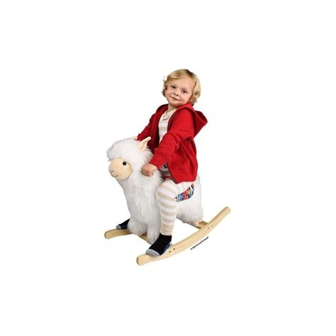 White Alpaca Rocking Horse Wooden Rocking Alpaca Llama Horse Stuffed A