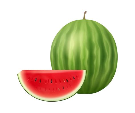 Premium Vector Watermelon Fruit Whole And Slice Sweet Food