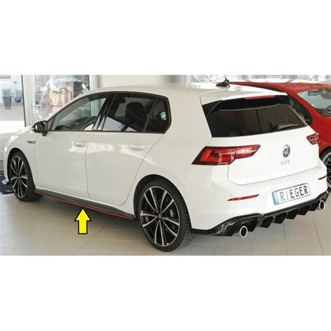 Lame De Bas De Caisse Gauche Noir Rieger Tuning Pour Volkswagen