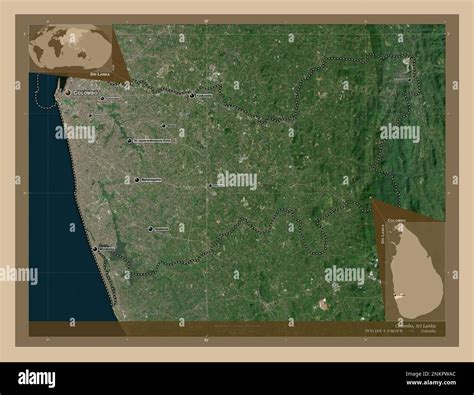 Colombo District Of Sri Lanka Low Resolution Satellite Map Locations