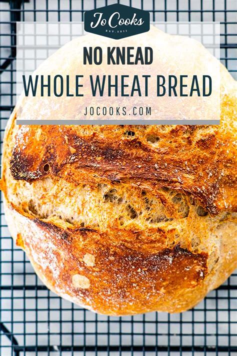 No Knead Whole Wheat Bread Jo Cooks