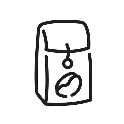 Coffee Bag Line Icon White Background Vector Art At Vecteezy