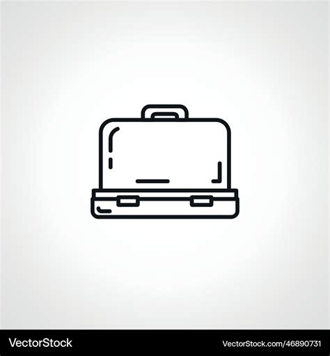 Briefcase Line Icon Open Outline Icon Royalty Free Vector