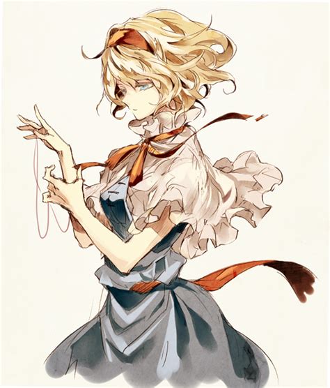 Safebooru 1girl Alice Margatroid Blonde Hair Blue Dress Blue Eyes Capelet Dress Hairband Kozou