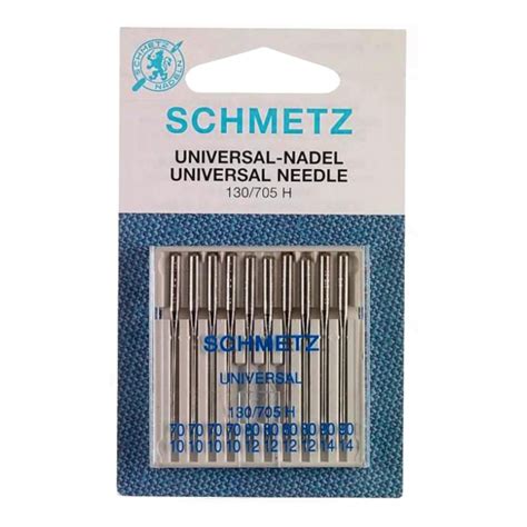 10 x Schmetz Nähmaschinennadeln 130 705 H 70 90 Universal Stoffe Hemmers