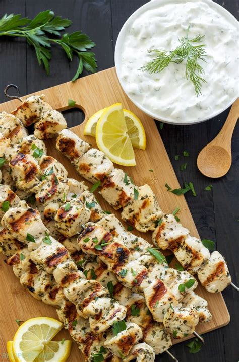 Greek Lemon Chicken Skewers With Tzatziki Sauce Recipe Runner