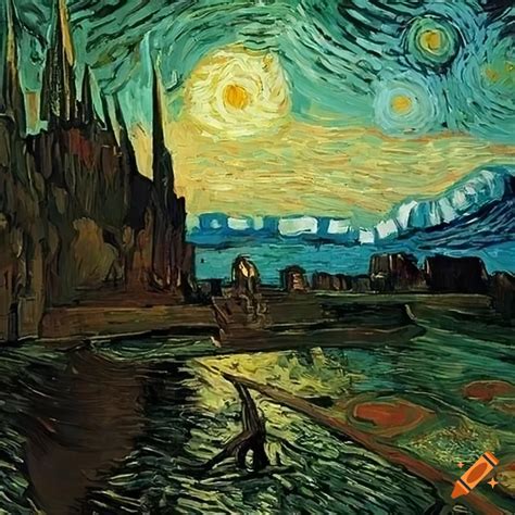 Anor Londo Landscape Inspired By Vincent Van Gogh On Craiyon