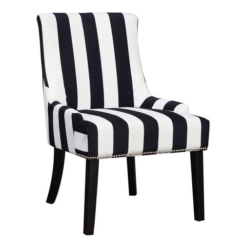 Wildon Home Navy Stripe Side Chair White Accent Chair Striped