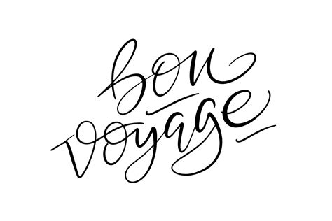 Vector Calligraphy Text Bon Voyage Made By Black Handwritten Letters On