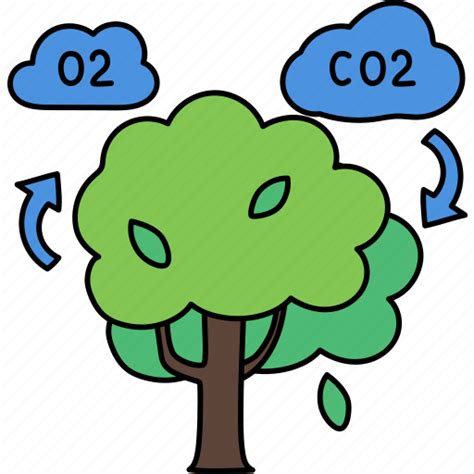 Photosynthesis, co2, biology, ecology, tree, o2, oxygen icon - Download on Iconfinder