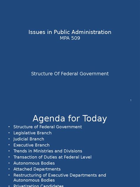 Lecture 22 Structure of Federal Govt | PDF | Ministry (Government Department) | Secretary