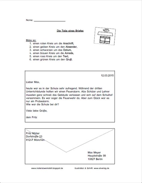 Arbeitsbl Tter Zum Thema Brief Materialwerkstatt