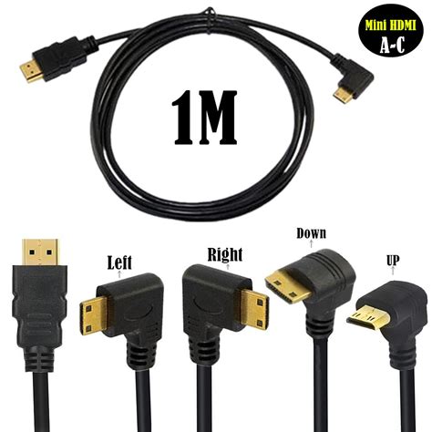 HDMI To Mini Cable Standard Adapter Hd 90 Degree Elbow Shopee Malaysia