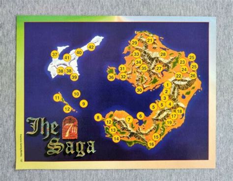 The 7th Saga Map Snes 1994 Vintage Game Print Ad Poster Map And Index