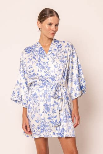 Kimono Curto Blue Flowers Mari M Lingerie BR