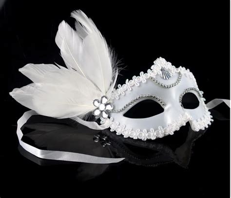 White Venetian Half Masks