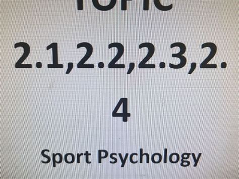 Edexcel Gcse Pe Sport Psychology Teaching Resources