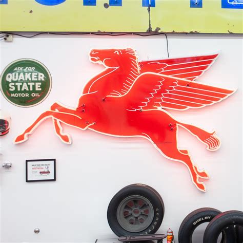 Sold Price Mobil Pegasus Single Sided Porcelain Neon Sign September 4 0122 10 00 Am Pdt